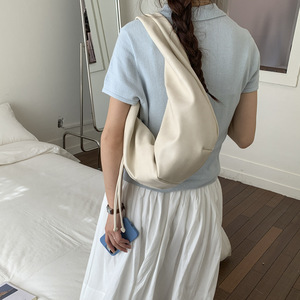 <span class=keywords><strong>Bolso</strong></span> de Hombro Estilo Japonés Coreano Retro de PU Suave, Novedad 2026, <span class=keywords><strong>Bolso</strong></span> Dumpling Sencillo y a la Moda, Ligero y Versátil con Cremallera - Product Image 4