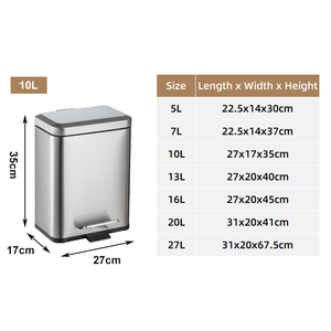 Tùy Chỉnh Kích Thước 5/10/20L Trong Nhà Nhà Hàng Hiện Đại Thùng Rác Có Thể Với Nắp Kim Loại Thép Không Gỉ Đạp Thùng Rác Cho Nhà Bếp Nhà - Product Image 6