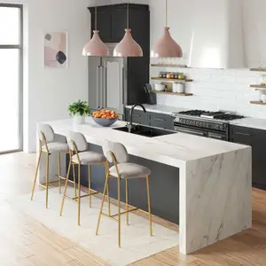 CBMmart lusso antico in legno massello nero stile europeo armadi da cucina con tocchi d'oro