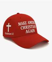 Vente en gros de casquettes à 5 panneaux avec logo brodé 2024 Make America Christian Again, casquette de campagne électorale MAXA