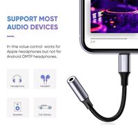Adaptateur convertisseur de câble audio auxiliaire de type C vers prise jack 3,5 mm femelle pour téléphone, casque et haut-parleurs