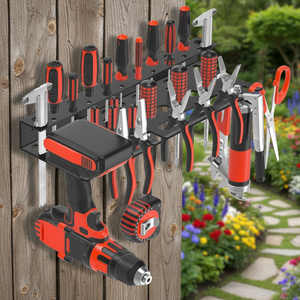 Support mural réglable à double niveau pour outils à main, organiseur de tournevis, support pour pinces, support pour marteaux, plateau métallique pour quincaillerie - Product Image 2