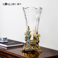 SANLOREN prix usine moderne luxe décor à la maison dieu français conception animale émail verre cristal vase cylindre vase verre clair