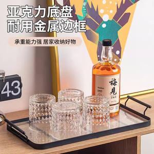 Bandeja de té rectangular moderna con acabado pulido, fácil de limpiar, bandeja de almacenamiento para sala de estar y uso doméstico - Product Image 4