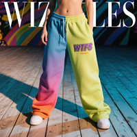 Pantalon de jogging ample en patchwork de polyester et coton avec broderie personnalisée du logo, taille élastique, pour femme, style urbain
