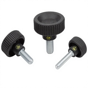สกรูเกลียวปล่อย K1473 ขนาดเส้นผ่านศูนย์กลาง M08x30, เส้นผ่านศูนย์กลางหัวสกรู D1=32, ความยาว H=22, วัสดุเทอร์โมพลาสติก สีดำเทา RAL7021, วัสดุประกอบ: สแตนเลส BR ขัดเงา - Product Image 1