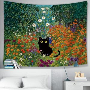 Tapiz Floral de Poliéster para Colgar en la Pared, Impreso, Lavable a Máquina, Decoración de Pared, Arte de Tapicería, Venta al por Mayor, Lavado a Mano, Moderno 13 - Product Image 2