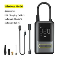 Mini-compresseur d'air portable ABS 150 PSI sans fil 4000 mAh pour vélo et ballon avec manomètre numérique rechargeable