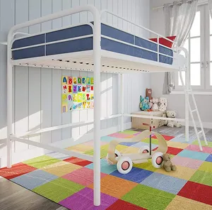 Металлическая двухъярусная кровать для детей с лестницей, детская двухъярусная кровать для хранения, белая