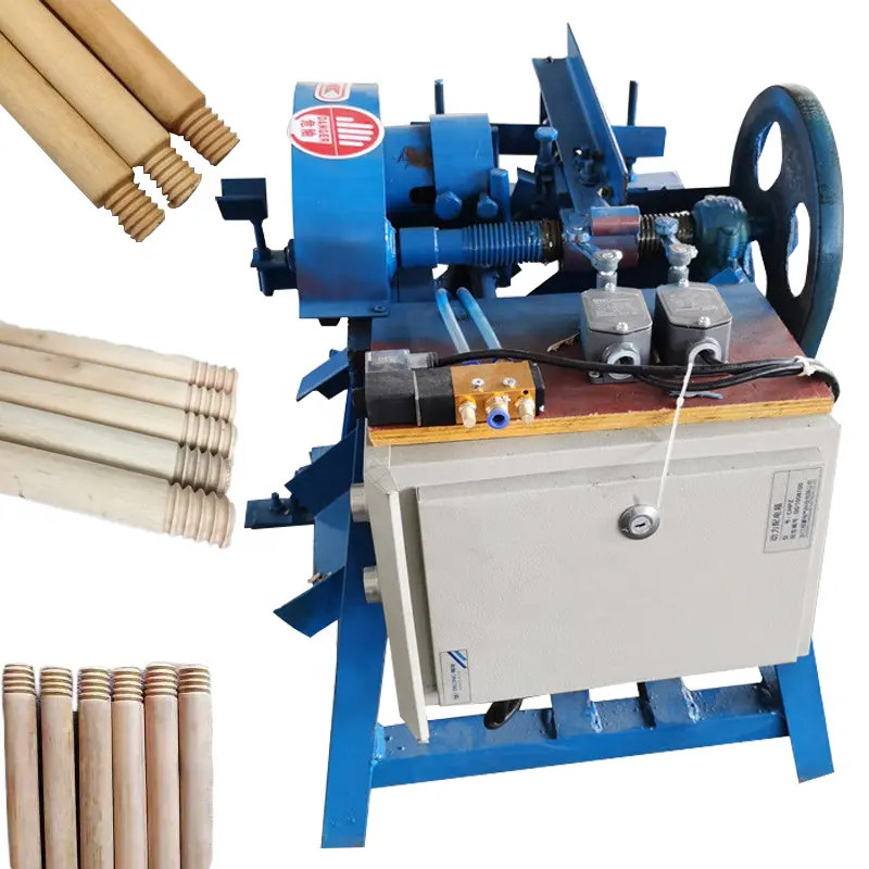 स्वचालन लकड़ी रॉड स्टिक थ्रेडिंग लकड़ी की झाड़ू हैंडल पेंच बनाने की मशीन