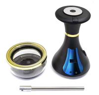 Kit complet de chicha électronique en acier inoxydable Premium 20000mAh avec écran tactile LED, ensemble de chicha électrique chauffée, pipe à fumer longue durée