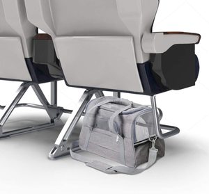 Оптовая продажа: Роскошная серая сумка-переноска для собак и кошек с индивидуальным логотипом, одобренная авиакомпаниями, для путешествий и выходных - Product Image 6