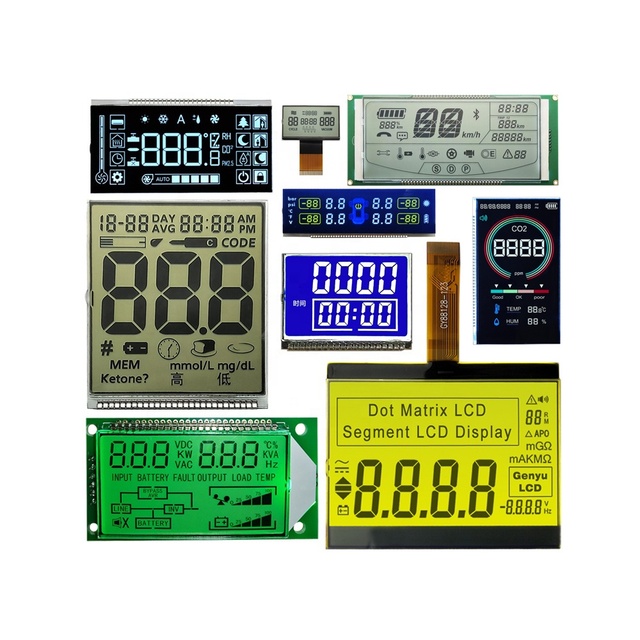 Customized Size LCD 4/8/16 digit 7 Segment LCD Screen Module Cog Small Monochrome VA TN Segment LCD Display