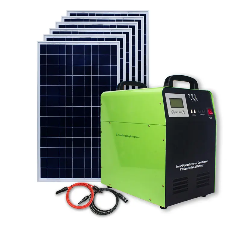 1000W Solar Generator 12V 100AH In-Built Battery 1KW Solar Power Kits AC DC Pure Sine Wave Solar Power System For Home Use