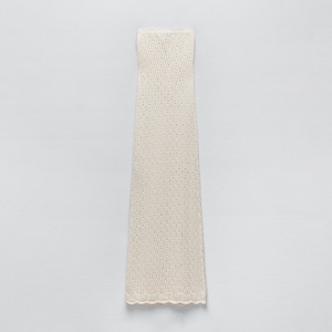 เดรสแฟชั่นดีไซน์ใหม่ ผ้าฝ้าย 100% เซ็กซี่ ผ่าข้าง เดรสเว้าลายฉลุ เดรสผ้าตาข่ายถักลายแจ็คการ์ด - Product Image 4