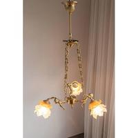 Lustre ange en laiton Antique victorien classique fleur européenne suspension en verre pour salle à manger Foyer Bar coin Dimmable