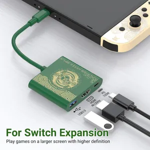 TV <span class=keywords><strong>Dock</strong></span> Docking Station cho Nintendo chuyển đổi/Nintendo chuyển đổi OLED mô hình 4K <span class=keywords><strong>HDMI</strong></span> USB Cổng 3.0 và USB C sạc du lịch <span class=keywords><strong>Dock</strong></span> - Product Image 3