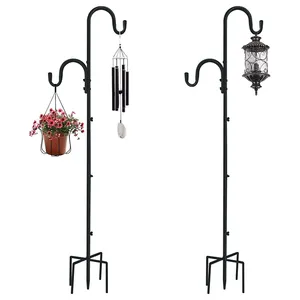 78 Inch garden Heavy Duty Double Shepherds Hooks Iron Metal for Outdoor hanging Bird Feeder Hanging Plants