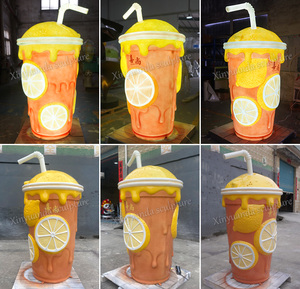 Scultura Gigante in Fibra di Vetro a Forma di Tazza di Tè al <span class=keywords><strong>Limone</strong></span> per Esterni, Attrazione per Negozi di Bubble Tea che Attira il Flusso di Clienti - Product Image 3