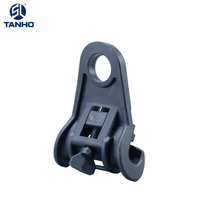 TANHO Collier de suspension à tension pour ligne aérienne, noir, 1.1A, en alliage d'aluminium et plastique, isolation de câble