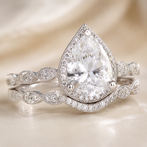 Set di Anelli con Zirconi Micro Pavé a Goccia per Donne, Gioielli Eleganti per Abiti da Sera - Product Image 6