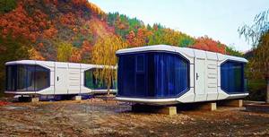 Capsula Spaziale Casa Mobile di Lusso - Costruzione in Acciaio Ecologica, Resistente e Impermeabile per Uso Alberghiero, Design Grafico, Prezzo Conveniente - Product Image 4