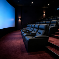 Fauteuils de cinéma modernes de luxe en cuir noir, sièges inclinables électriques pour home cinéma, canapé avec éclairage ambiant LED et porte-gobelets