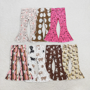 Vente en gros Nouveau Jean large à pattes d'éléphant pour bébés et jeunes enfants Longlv, motif western mignon, respirant - Product Image 1