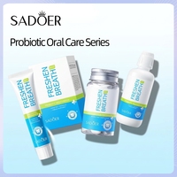 SADOER Série Soins Bucco-Dentaires Probiotiques : Dentifrice, Poudre Dentaire, Bain de Bouche Antibactérien pour une Haleine Fraîche et l'Élimination de la Mauvaise Haleine