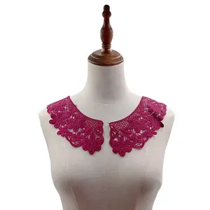 DIY garment accessories multi colors embroidery water-soluble cotton lace neck applique