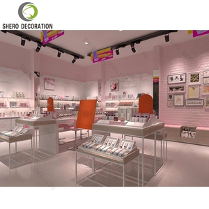 Soporte de escaparate de luz LED estilo <span class=keywords><strong>Pinky</strong></span> personalizado, Material de hierro de madera maciza de Metal MDF para centro comercial, <span class=keywords><strong>tienda</strong></span> minorista, Perfume - Product Image 2