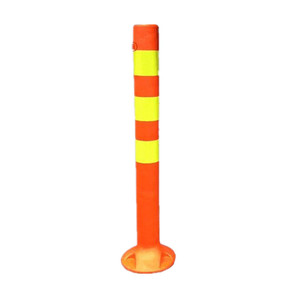 Warning <b>Post</b> 75cm Orange Reflective Elastic Bollard Traffic Lane Divider PU Plastic Crash Barrier IP65 No Power Required - Product Image 1