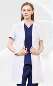 Manteau blanc en coton polyester de haute qualité en gros vêtements d'hiver anti-rides et anti-boulochage uniforme de médecin homme et femme - Product Image 3