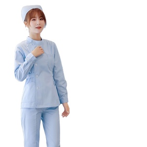 Uniformes de enfermera Unisex de manga larga personalizados, ropa de trabajo de cuello redondo de manga corta, uniformes de médico, uniformes de hospital - Product Image 1