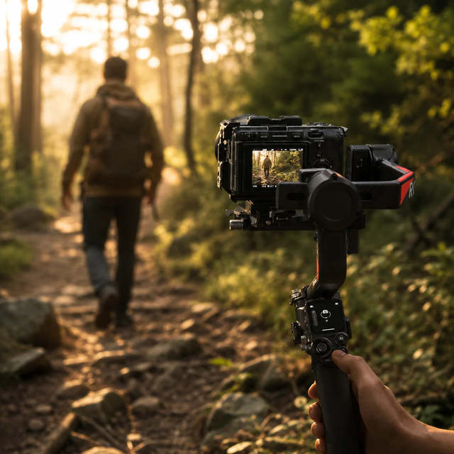 Gimbal Stabilizer for Camera RS 4 Pro with Portable Support for Short Video Travel Recording Camera Setup Use