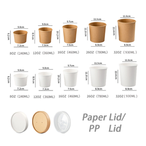 Carta Kraft stampata a parete singola personalizzata porta via Lunch Box ciotola <span class=keywords><strong>per</strong></span> zuppa di insalata tazza di caffè <span class=keywords><strong>per</strong></span> <span class=keywords><strong>imballaggi</strong></span> alimentari - Product Image 4