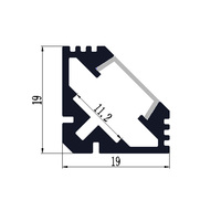 Profilé en aluminium LED d'angle Extrusions en aluminium anodisées Profilé en aluminium LED Chine 19*19mm