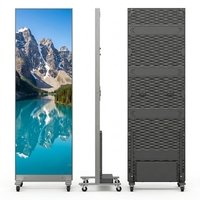 Pantalla LED P1.86 de Alta Resolución, Cartel Digital Móvil Plegable, Pantalla LED con Protección GOB y Ruedas Universales
