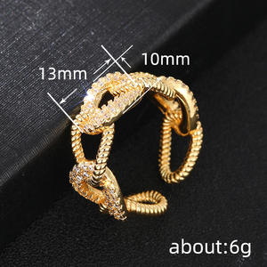 Anillo de Diamantes T0095, Chapado en Oro de 22k, Corte Brillante Redondo, Diamantes Sintéticos Cultivados en Laboratorio, Unisex, Uso Diario - Product Image 4