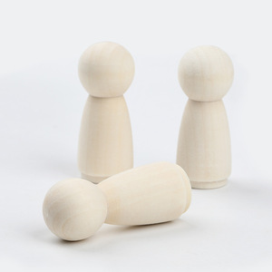 ตุ๊กตาไม้ 70x28 มม. สีธรรมชาติ งานฝีมือ DIY สำหรับเด็ก อุปกรณ์ตกแต่งบ้าน - Product Image 1
