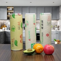 Película Adhesiva de PVC de Grado Alimenticio Antivaho, Película Elástica Suave para Envasado de Pasteles, Azúcar, Leche, Chocolate y Frutas