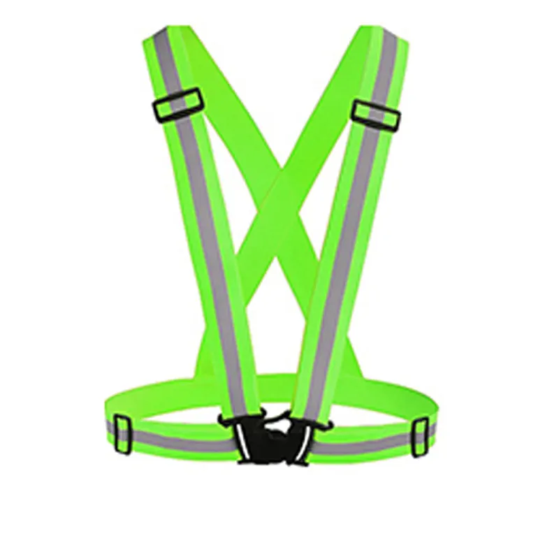 Fluorescent green color reflective elastic strap safety vest belt for outside running safety