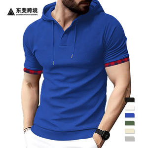 T-shirt à capuche à manches courtes pour homme Temu, printemps-été, respirant, décontracté, sportif, avec boutons, grande taille, tissu fin - Product Image 6