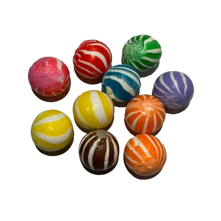 공 모양 줄무늬 사탕 하드 사탕 달콤한 다채로운 사탕