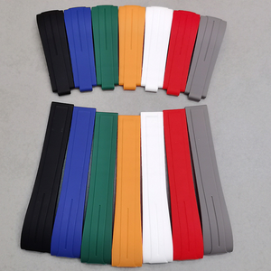 Verlengde En Snijbare 20Mm Water Ghost Stijl Arc Elleboog Horlogeband Nieuw Ontwerp Rubberen Band Met Horlogegesp - Product Image 3