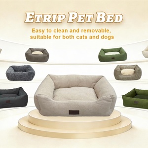 Lit pour chien Etrip, lavable, orthopédique, en mousse à mémoire de forme, XXL, grand modèle en peluche - Product Image 1