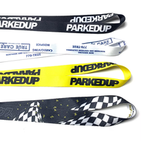 Prix de gros promotionnel Polyester lanière expédition rapide carte d'identité bleu porte-clés lanières avec Logo personnalisé