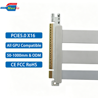 Câble Riser PCIe 5.0 Anti-Interférence/EMI, Bande passante 128 Go/s, Montage GPU Vertical, Angle Gauche, Empilable, Mono-couche, ODM CE