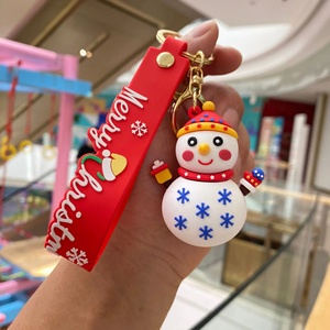 Vente en gros de porte-clés personnalisés en PVC souple 3D, accessoires de décoration de Noël, Père Noël avec impression sérigraphique - Product Image 4