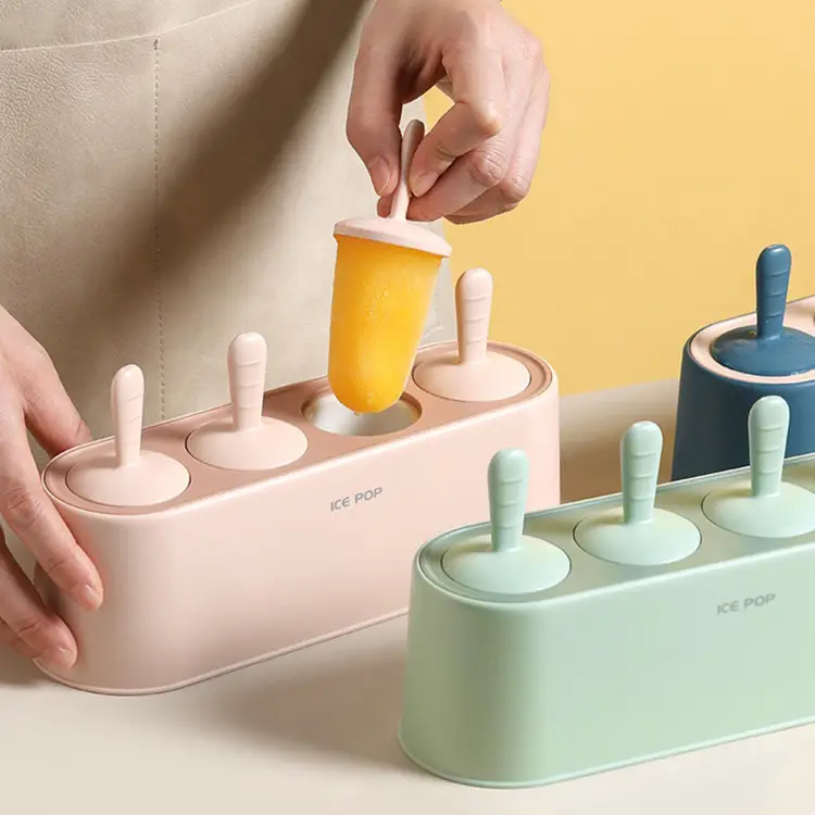 Diy Food Grade Bpa Kostenlose Eisform Werkzeuge Cartoon Eiswürfel Pop Ball Maker Tablett Mit Deckel Silikon Eis am Stiel Eisform Für Kinder